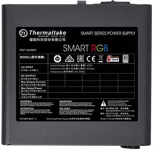 Maitinimo blokas Thermaltake Smart RGB PS-SPR-0500NHSAWE-1 500 W, 12 cm