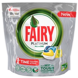 Trauku mazgājamās mašīnas kapsulas Fairy All In One Platinum Lemon, 18 gab.