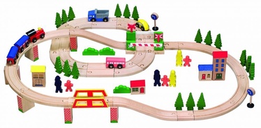 EcoToys Wooden Railway 75pcs HJD93940