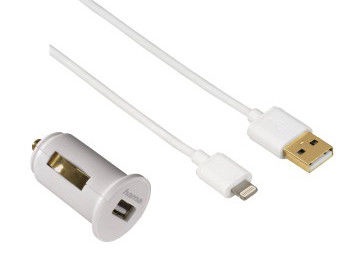 Автомобильное зарядное устройство Hama, Lightning/USB, белый