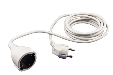 Pikendusjuhe Electraline 3G1.0VVF, 5m, valge
