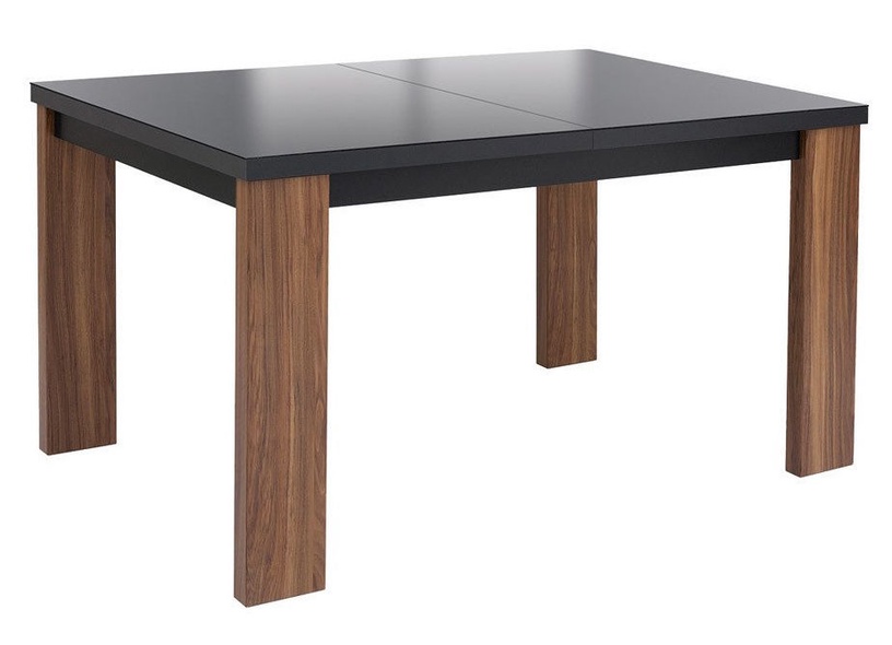 Pusdienu galds izvelkams, melna/valriekstu, 140 cm x 90 cm x 76 cm
