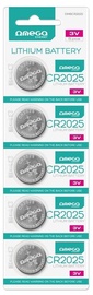 Omega CR2025 Lithium Tablet Battery 5pcs