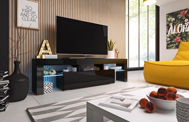 TV galds Cama Meble Toro 158, melna, 1580x400x410 mm