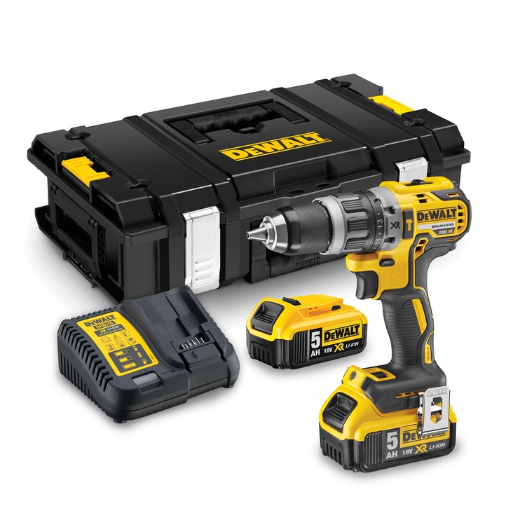 Triecienurbjmašīnas ar bateriju Dewalt DCD796P2, 18 V, 5 Ah