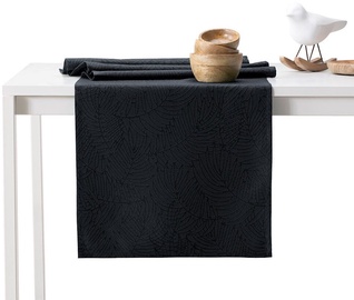 AmeliaHome Gaia AH/HMD Tablecloth Set Black 115x300cm/35x300cm 2pcs