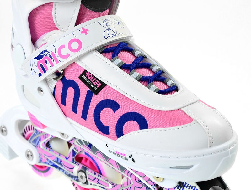 Роликовые коньки Mico Plus Twist Girl, синий/белый/розовый, 40-43