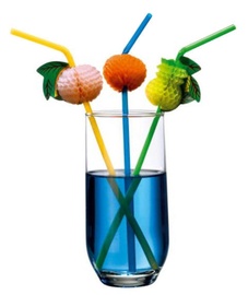 Susy Card Cocktail Straws Fruit Decor 24cm 10pcs