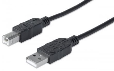 Laidas Manhattan USB 2.0 A male, USB 2.0 B male, 5 m, juoda