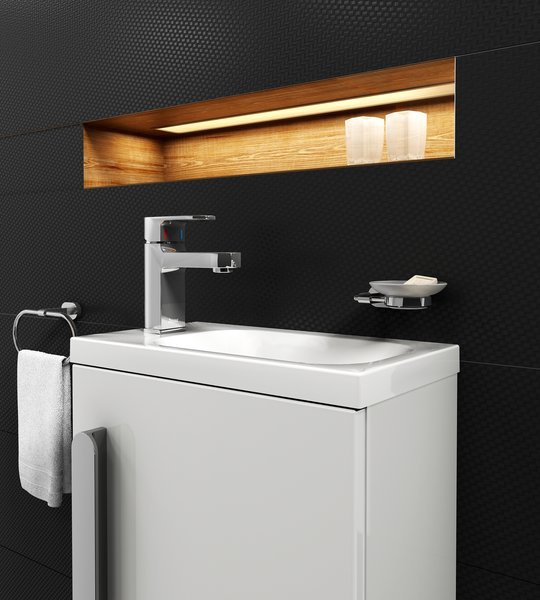 Vannas istabas izlietne Ravak Chrome 400 R, kompozītmateriāls, 220 mm x 400 mm x 120 mm