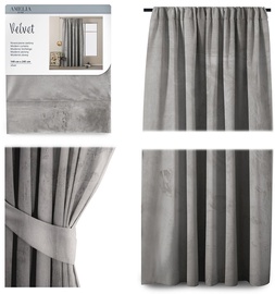Ночные шторы AmeliaHome Velvet Pleat, серебристый, 140 см x 245 см