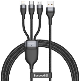 Laadija Baseus USB Cable 3in1, must, 1.2 m
