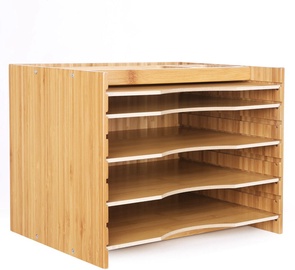 Songmics Wooden Bamboo File Storage