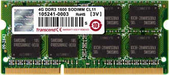 Transcend 2GB 1600MHz CL11 DDR3 SODIMM TS256MSK64V6N