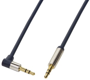 LogiLink Audio Cable Jack 3.5 to Jack 3.5 Angled 90° Blue 1m