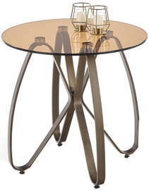 Kafijas galdiņš Halmar Lunga Brown/Antique Gold, 550x550x540 mm