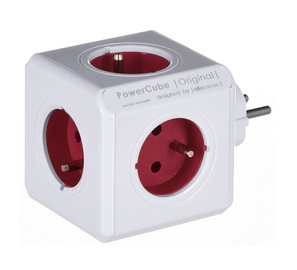 Allocacoc PowerCube Original Power Extension White/Red