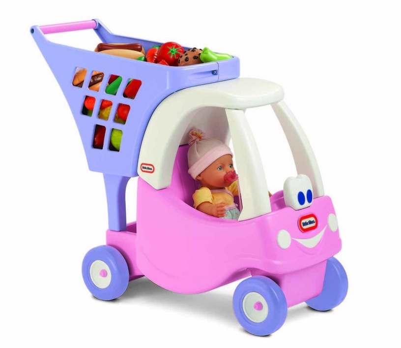 Parduotuvės žaislai, prekių vežimėlis Little Tikes Cozy Shopping Cart 620195, rožinė/violetinė