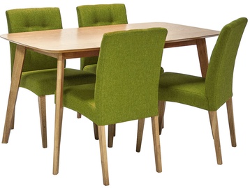 Ēdamistabas komplekts Home4you Enrich 4 Oak/Green