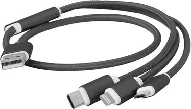 Vads Cablexpert USB 3-in-1 Charging Cable USB, Micro USB, 1 m, melna