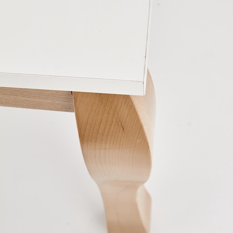 Обеденный стол c удлинением, белый/дубовый, 140 см x 90 см x 76 см