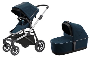 Thule Sleek with Bassinet and Main Seat Navy Blue