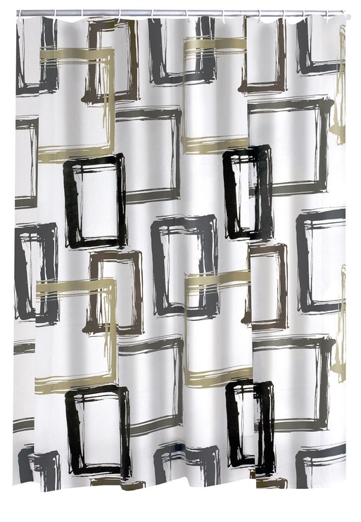 Штора для ванной Ridder Pattern 32388, коричневый/серый/многоцветный, 2000 мм x 1800 мм