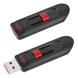 USB mälupulk SanDisk Cruzer Glide, must/punane, 32 GB