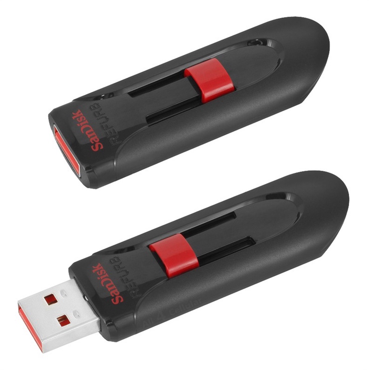 USB zibatmiņa SanDisk Cruzer Glide, melna/sarkana, 32 GB