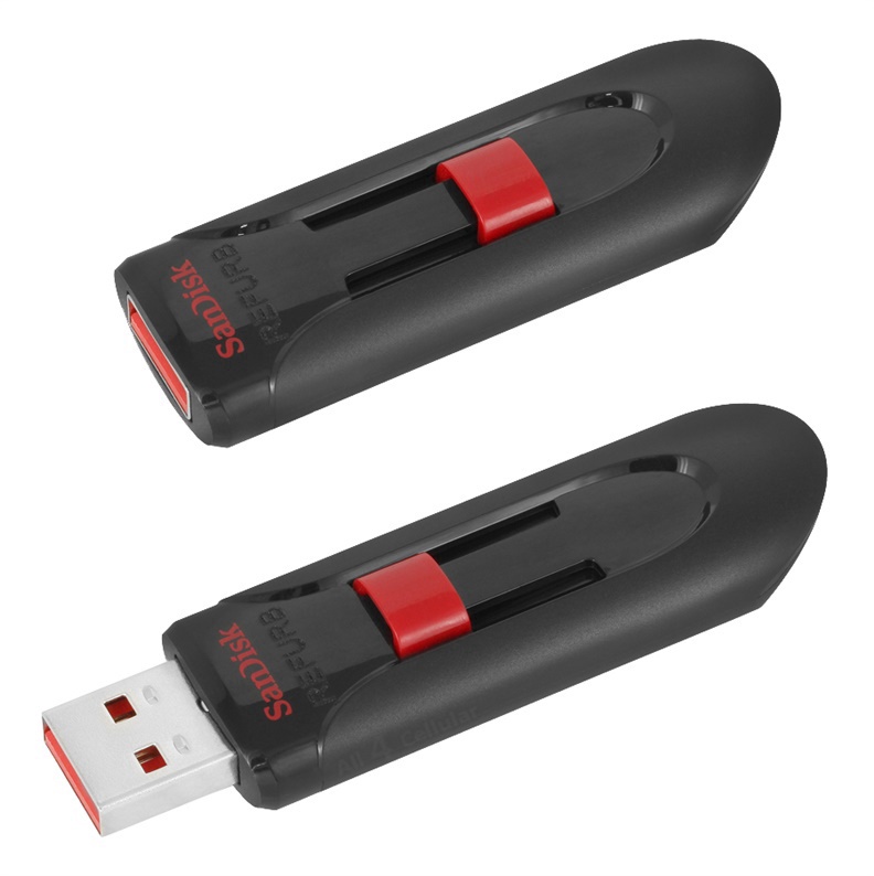 USB zibatmiņa SanDisk Cruzer Glide SDCZ60-016G-A11, melna/sarkana, 32 GB