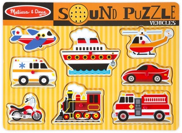 Деревянный пазл Melissa & Doug Vehicles Sound Puzzle 725, 8 шт.
