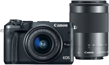 Canon EOS M6 + EF-M 15-45mm + 55-200mm IS STM Black