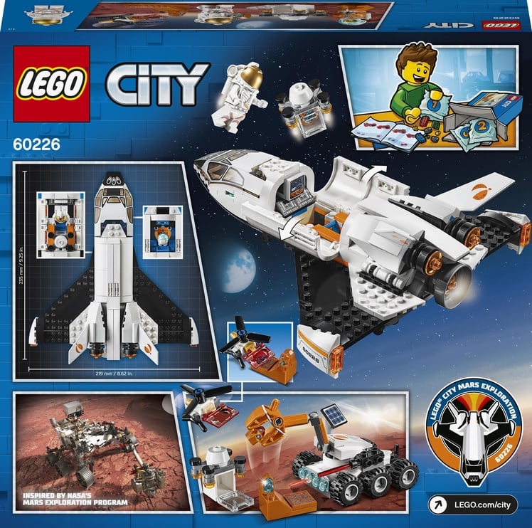 Конструктор LEGO City Шаттл для исследований Марса 60226, 273 шт.