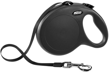 Automātiskā pavada Flexi New Classic, melna, 5 m