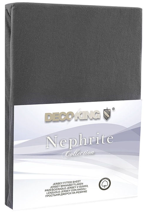 Простыня DecoKing Nephrite, серый, на резинке