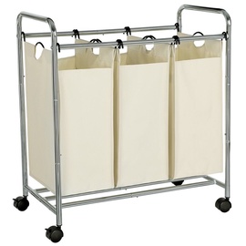 Songmics Laundry Cart 3 Bags White