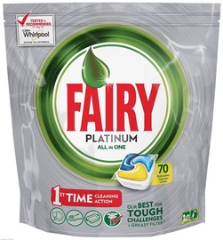 Trauku mazgājamās mašīnas kapsulas Fairy All in 1 Platinum Lemon, 70 gab.