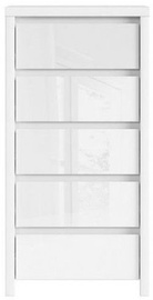 Black Red White Chest Of Drawers Kaspian KOM5S White Gloss