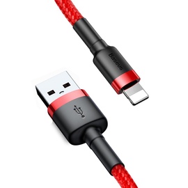 Vads Baseus, USB 2.0/USB/Apple Lightning, 0.5 m, sarkana
