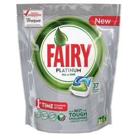 Trauku mazgājamās mašīnas kapsulas Fairy All in 1 Platinum Green, 37 gab.