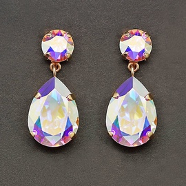 Diamond Sky Earrings Crystal Drop IV Aurore Boreale With Swarovski Crystals
