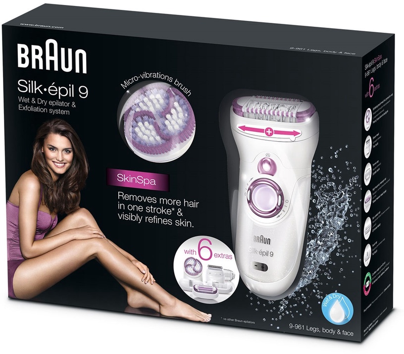 Эпилятор Braun Silk Epil 9 SE9961, белый