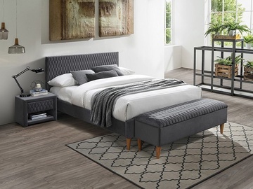 Lova Signal Meble Azurro Velvet Grey, 160 x 200 cm
