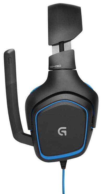 Laidinės žaidimų ausinės Logitech G430, mėlynos/juodos