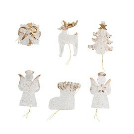 Ziemassvētku eglītes rotaļlieta Christmas Touch EBC34C142 Transparent, 30 mm, 6 gab.