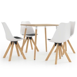 Обеденный комплект VLX 5 Piece 3057167, белый/черный/коричневый