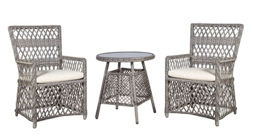 Home4you Marbella Table And 2 Chairs Set Grey/Beige