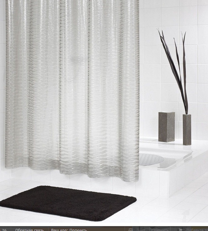 Штора для ванной Ridder Silk 35840, серый, 2000 мм x 1800 мм