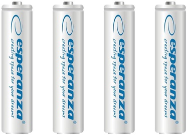 Uzlādējamais elements Esperanza Rechargaeble Batteries 4x AAA 1000mAh White