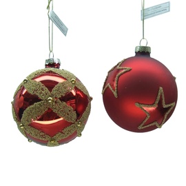 Ziemassvētku eglītes rotaļlieta Christmas Touch EBV945030/EBL943154, zelta/sarkana, 4 gab.